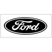 Ford Oval Logo Solid Style (4 x 10) Single, Silver Metallic