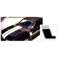 1979-93 Mustang Boss Style Stripe Kit w/ '302' Designation - Black