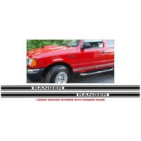 Ford Ranger Lower Rocker Side Stripe Kit - Black