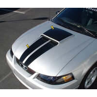 1999-04 Mustang Dual Scoop Hood Decal Kit (Style 2 Hood) Black