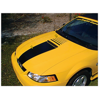 1999-03 Mustang Solid Scoop Hood Stripe Kit (Style 1 Hood) Black