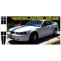 1999-03 Mustang Lemans Convertible Stripe Kit (Style 1 Hood) Black