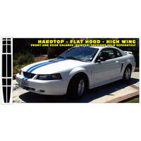 1999-03 Mustang Lemans Hardtop Stripe Kit (Style 1 Hood) Black