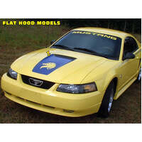 1999-03 Mustang Square Nose Hood Decal w/ Horse Head Cutout (Style 1 Hood) Black