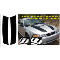 1999-04 Mustang Dual Hood Stripe / No Designation (Style 123 Hood) Black