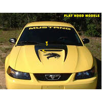 1999-03 Mustang 2pc Claw Hood w/ Horse Head Decal (Style 1 Hood) Black