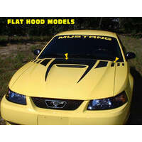 1999-03 Mustang Claw Hood w/ Fade Decal (Style 1 Hood) Black