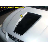 1999-03 Mustang Square Nose Hood Decal w/ Pinstripe (Style 1 Hood) Black