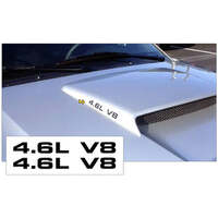 1999-04 Mustang '46L V8' Raised Scoop Designation Decal Set (6 Tall x 575 Long) Black