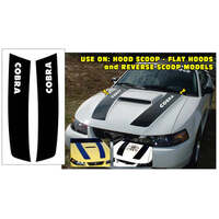 1999-02 Mustang Dual Hood Stripe w/ Cobra Designation - Black