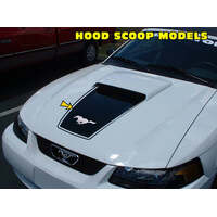 1999-04 Mustang Square Nose Hood Decal w/ Pinstripe w/ Pony Cut Out - Black