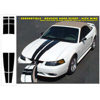 2003 Mustang Lemans Convertible Stripe Kit / Includes Hood, Roof, Trunk Lid Top & Wing - Black