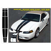 2003 Mustang Lemans Hardtop Stripe Kit / Includes Hood, Roof, Trunk Lid Top & Wing - Black