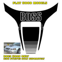 1999-03 Mustang Boss Style Hood Stripe Kit w/ Boss Name Cut Out Of Stripe - Black