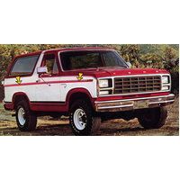 1980 Ford Bronco Upper Body Dual Line Stripe Kit - Black