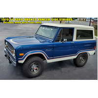 1972-77 Ford Bronco Ranger Stripe Decal Kit (Base Stripe Is Antique White) w/ Gloss Black Accent Colour