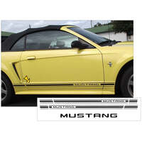 1997-04 Mustang Lower Rocker Side Stripe Kit w/ 'Mustang' Designation - Black