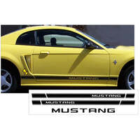 1999-04 Mustang Lower Rocker Side Stripe Kit w/ 'Mustang' Designation - Name Cutout - Black