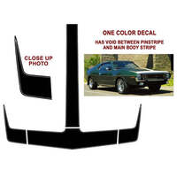 1972-74 Javelin AMX Hood 'T' Solid Style Stripes - Antique White