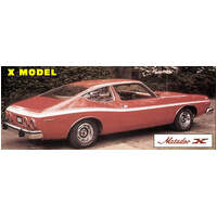 1974-76 AMC Matador X Complete Stripe Kit ('X' Logo In Red w/ Silver Outline) Gold Metallic