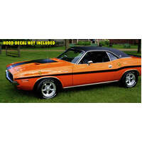 1970 Challenger Plain Mid-Body Side Stripe Kit - Black