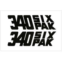 1970 Challenger '340 Six-Pak' Decal Set - Matt Black