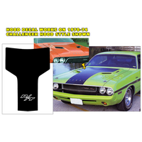 1970-71 Challenger Hood Blackout Decal (With R/T Logo) Gloss Black