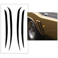 1971 Challenger Quarter Panel Side Scoop Blackout Decal Set - Matt Black