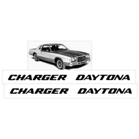 1975 Dodge Charger Daytona Door/Fender Name Decals (Size 7/16 Tall x 9 3/4 Long) Black