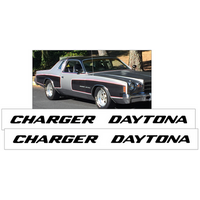 1977 Dodge Charger Daytona Door/Fender Name Decals (Size 3/4 Tall x 21-5/8 Long) Black