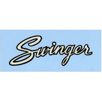 1973-74 Dart Swinger Fender Deck Lid Name Decal - White Reflective w/ Black Border