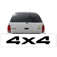 1998-03 Dodge Durango 4X4 Lift Gate Decal (Size 1 Tall x 5 3/8 Long) Silver Metallic