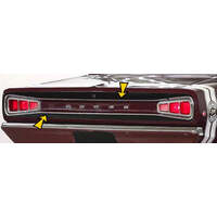 1968 - Dodge Coronet Super Bee Tail Panel Stripe Kit (No Key Hole) Matt Black