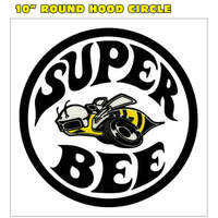 1971 Dodge Superbee Circle Hood Decal Only - Matt Black w/ Multi Colour Bee