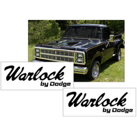 1977-79 Dodge Warlock By Dodge Fender Decal Set (Size 2 1/4 Tall x 7 Long) Gloss Black