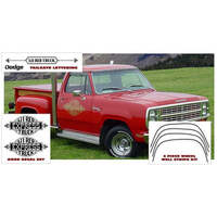 1978-79 Dodge Truck 'Lil Red Express' Complete Decal Kit (Door Crests 13-1/4 x 30) Gold Metallic