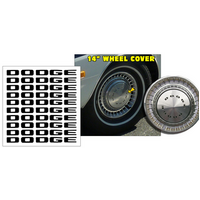 1972-76 Dodge Charger/Challenger/Dart 14" Hub Cap Letters - Matt Black