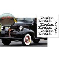 1941-42 Dodge Car 9" Dodge Hub Cap Name Decals - Gloss Black