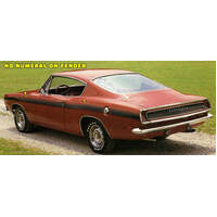 1969 Barracuda 'Formula S' Upper Side Stripe Kit (No Designation) Tomato Red