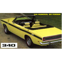 1969 Barracuda 'Formula S 340' Upper Side Stripe Kit w/ 340 Designation