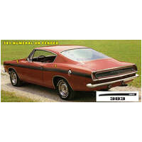 1969 Barracuda 'Formula S 383' Upper Side Stripe Kit w/ 383 Designation - Tomato Red