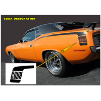 1970 Barracuda Hockey Stick Stripe Kit w/ 'Cuda' Designation - Black