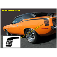 1970 Barracuda Hockey Stick Stripe Kit w/ 'Cuda' Designation - Tomato Red