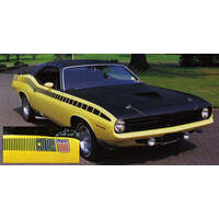 1970 Cuda Side Stripe w/ 'Aar Cuda' Logo -Gloss Black