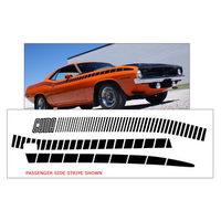 1970-74 Cuda Strobe Side Stripe Kit w/ Cuda Name (Non Reflective) Gloss Black