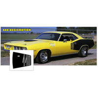 1971 Barracuda Cuda Billboard Stripe Kit w/ 440 Designation - Matt Black