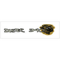 1970-72 Duster 340 Dust Cloud Tail Panel Decal - Gold & White Reflective w/ Gloss Black Outline Accents