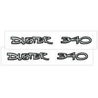 1970-72 Duster 340 Fender Decal Set - White Reflective w/ Gloss Black Outline - Two Decals