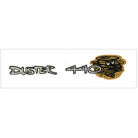 1970-72 Duster 440 Dust Cloud Tail Panel Decal - Gold & White Reflective w/ Gloss Black Outline Accents