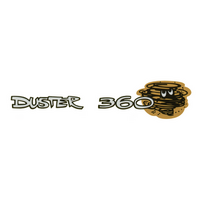 1970-72 Duster 360 Dust Cloud Tail Panel Decal - Gold & White Reflective w/ Gloss Black Outline Accents